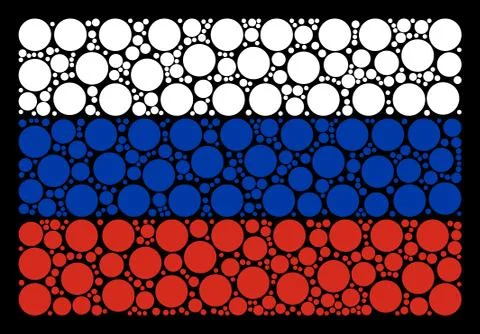 Russia Flag Pattern of Circle Objects Stock Illustration