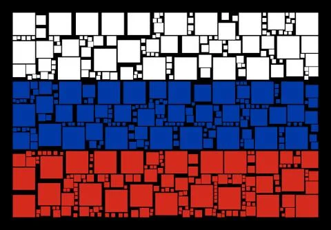 Russia Flag Pattern of Filled Square Elements Stock Illustration