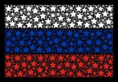 Russia Flag Pattern of Fireworks Star Elements イラスト素材