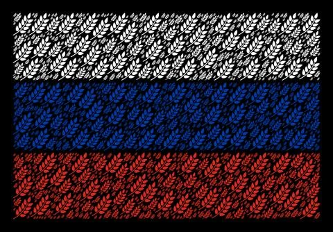 Russia Flag Pattern of Leaf Branch Elements Illustrazione stock