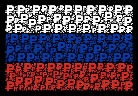 Russia Flag Pattern of Rouble Items イラスト素材