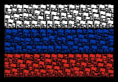 Russia Flag Pattern of Waving Flag Items イラスト素材