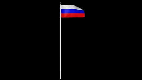 flag of Russian Federation (alpha channe, Stock Video