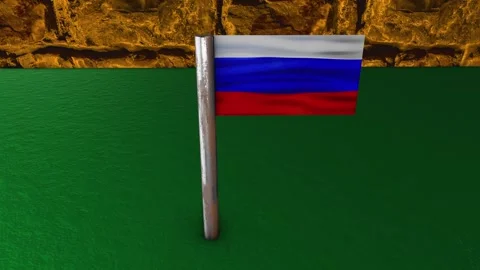 Russia Flag Post - Upwards Shot Stock Footage 270537372