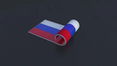 Russia Flag - Rolling Animation Stock Footage 254876514
