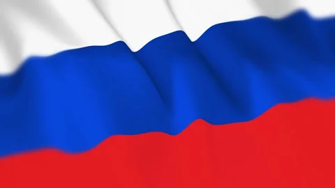 Russia Flag Seamless Loop 4k 60fps on Sky Background Stock Footage 340344481