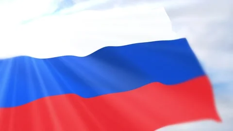 Russia Flag Seamless Loop 4k 60fps on Sky Background Stock Footage 340620372