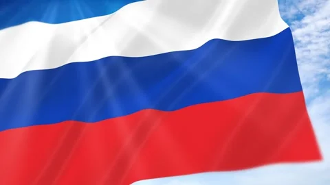 Russia Flag Seamless Loop 4k 60fps on Sky Background Stock Footage 341676875