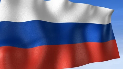 Russia Flag - Set of 3 Angles with Masks [3WaveSeries] Stock Footage 104584088