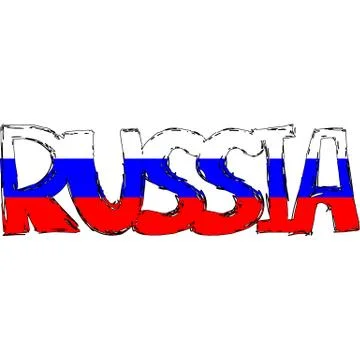 Russia flag text Stock Illustration