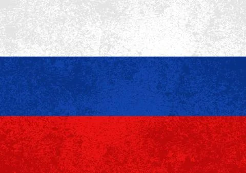 Russia flag with vintage grunge texture Stock Illustration