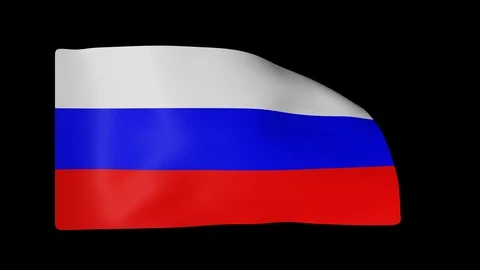 Russia Full Flag plus Alpha Channel 库存影片 87263584