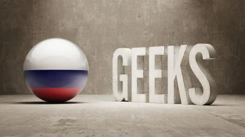 Russia. Geeks  Concept. Stock Illustration
