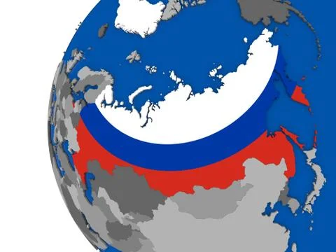 Russia on globe Stock Illustration