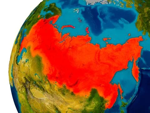Russia on globe Stock Illustration