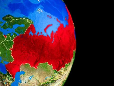 Russia on globe from space イラスト素材