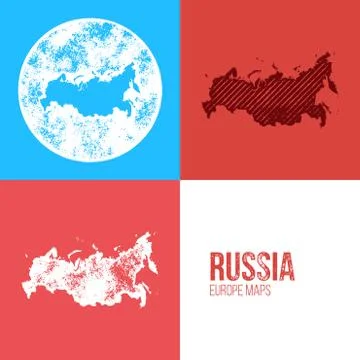 Russia Grunge Retro Map Stock Illustration