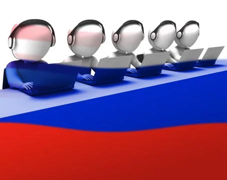 Russia Hacking American Elections Data 3d Illustration 스톡 일러스트