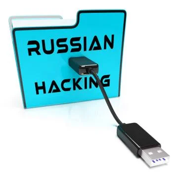 Russia Hacking American Elections Data 3d Illustration Illustrazione stock