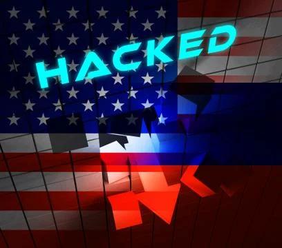 Russia Hacking American Elections Data 3d Illustration Illustrazione stock
