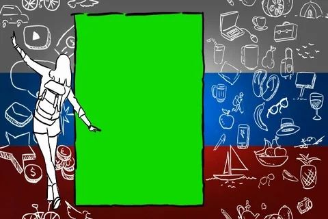 Russia - Hand-drawn - Flag Loop - Illustration - SD Stock Footage 90633999