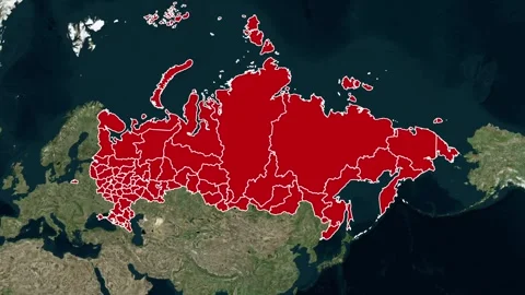 Russia Highlighted on Global Map Animation 4K 库存影片 330383425