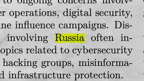 Russia Highlighted in Newspaper Article Geopolitics Conflict and Global News Stock Footage 335343671
