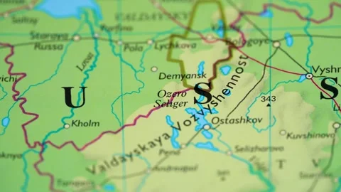 Russia highlighted on a world map 4K Stock Footage 300657070