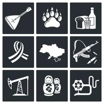 Russia icon set Stock Illustration