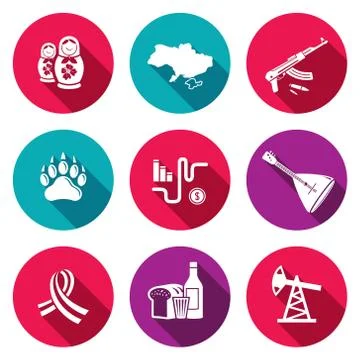Russia icon set Stock Illustration