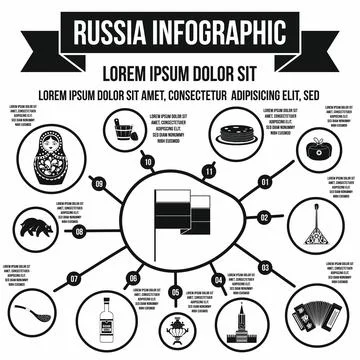 Russia infographic elements, simple style Stock Illustration