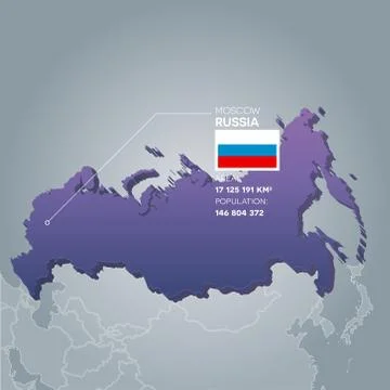 Russia information map. Stock Illustration