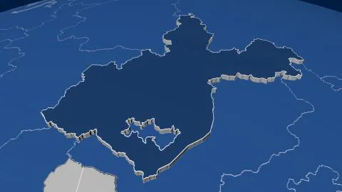 Russia - Irkutsk extruded on solid map Illustrazione stock