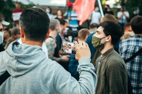 Russia, July 1 2020, Protest against constitution rewriting in Moscow. Stock Photos