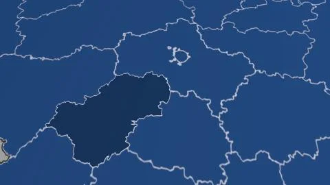 Russia - Kaluga outlined on solid map Illustrazione stock
