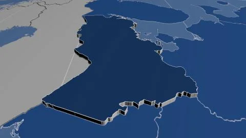Russia - Karelia extruded on solid map Illustrazione stock