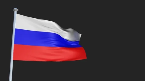 Russia - Loopable 3D flag animation with Alpha Channel and Transparency for y Stock-Footage 91467823