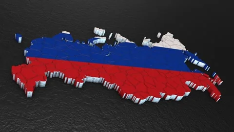 Russia map 3d. 3d map of Russia. Stock Footage 274900251