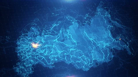Russia Map 4K Graphical Stock Footage