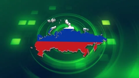 Russia Map and Flag Background Video stock 344029652