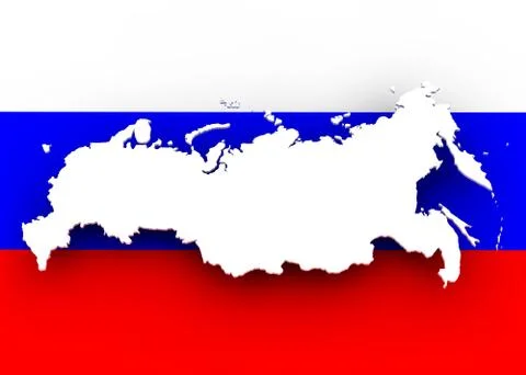 Russia map and flag Stock Illustration