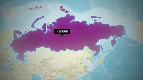 Russia Map Animation Highlighting Geopolitical Territory and Strategic Border Stock Footage 326721592