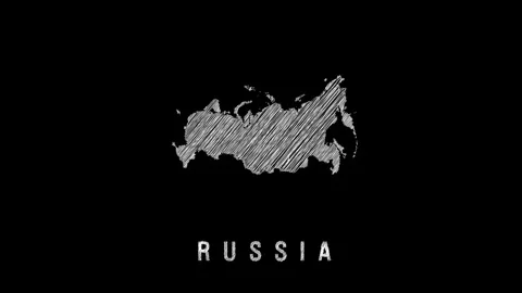 Russia map appearing with scribble effect on black background Stock Footage 319018904