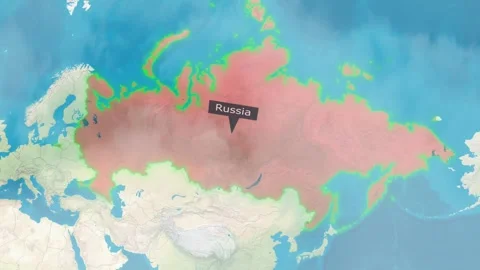 Russia Map - Clouds Effect Video stock 266877866