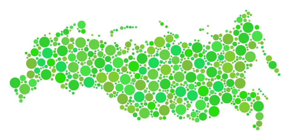 Russia Map Composition of Circles Stock Illustration