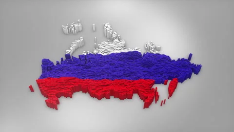 Russia Map with Flag Intro Background Video stock 315160673