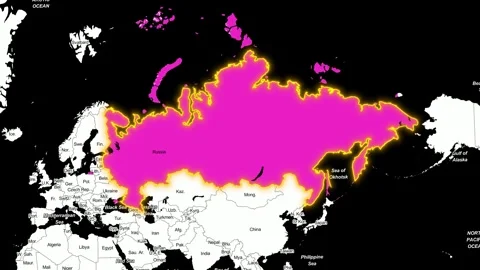 Russia Map Stock Footage 248618948