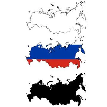 Russia map icon on white background.  Outline of russia map. flat style. Stock Illustration
