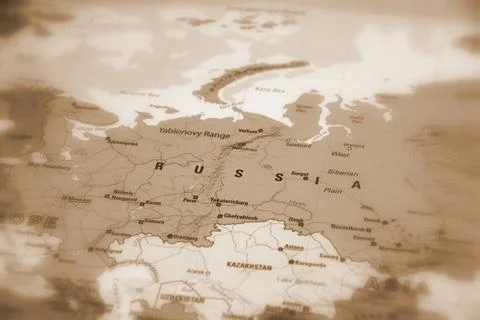 Russia, on a map Stock Photos