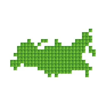 Russia map pixel art. Stylize old game 8 bit. Stock Illustration